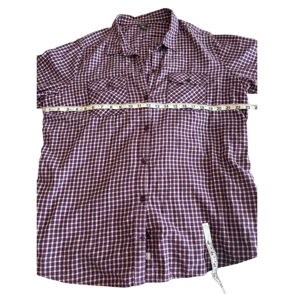 Eddie Bauer Woman's Flannel Purple Button Down Shirt Tall 2XL